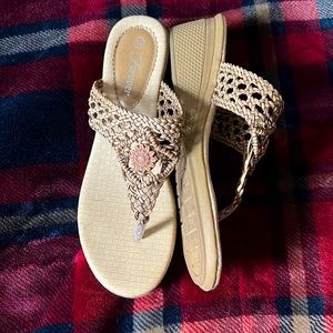 Forever Wedge Tan Sandals Size 6 1/2